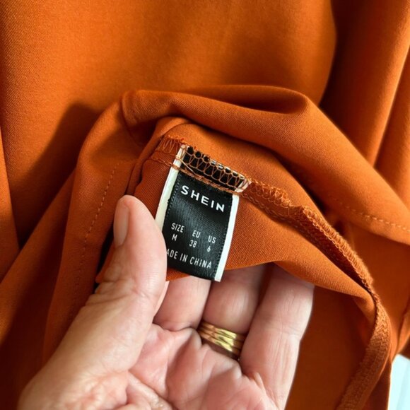 SHEIN Burnt Orange Batwing Blouse - Picture 2 of 5